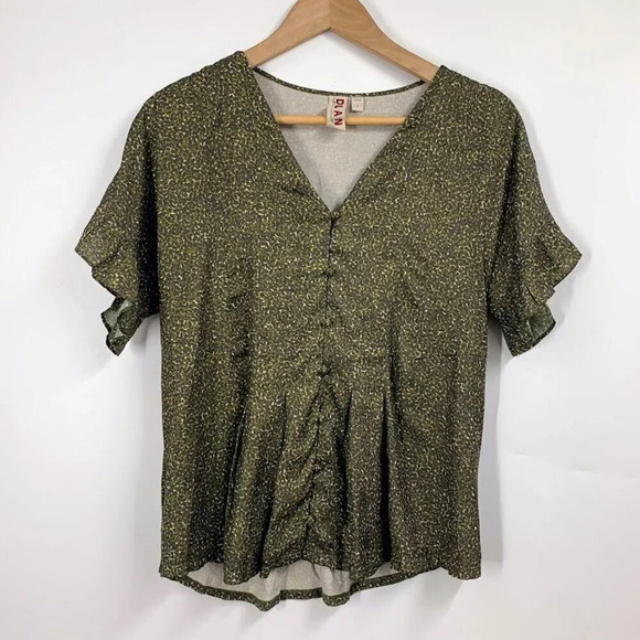 Anthropologie Tops - Dolan Anthropologie Women's Button Down Printed Ruffle Sleeve Blouse Size S